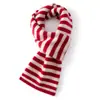 Bufanda Retro de Cachemira Pura con Rayas Blancas Otoño Invierno Calidez Protección contra el Frío Unisex Versátil Bufanda para el Cuello Bufanda Pequeña de Punto