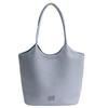Bolsa de Mano Tejida de Gran Capacidad Estilo Coreano para Mujer Bolso de Hombro para Madre Nuevo Color Puro Moda Casual Cuero PU Suave Bolso Grande