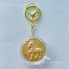 Chaveiro de Moeda de Ouro do Ano do Cavalo Doze Signos do Zodíaco Pingente de Medalha Comemorativa Souvenir do Banco de Seguros Presente de Ano Novo
