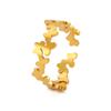 Corte simple transfronterizo color acero titanio dorado mariposa voladora irregular acero inoxidable anillo abierto outlet de fábrica