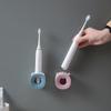 Portacepillos de dientes de pared sin taladro, Soporte doméstico para cepillos de dientes eléctricos, Estante de almacenamiento con drenaje para baño, Portadental sin instalación