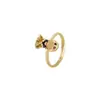 Distrito Lu Joyería de Moda Trendy para Mujer Anillo Abierto Ajustable de Circonita Verde Anillo de Cola de Personalidad Dulce Trendy