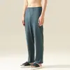 Pantalón Individual Pantalón de Pijama para Hombre Algodón Puro Simple Holgado Casual Verano Delgado Pantalones de Casa para Hombre Pantalones Vestibles para Exterior