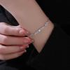 Pulsera de Cinta de Circonita Brillante Estilo Coreano Diseño de Dama Lujo Ligero Pequeño Diamante Triturado Pulsera Estrella Gushi Pulsera de Doble Fila de Diamante Redondo