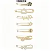 Broche Elegante e Simples, Alfinete de Xale, Alfinete Anti-Exposição, Conjunto de Alfinetes de Pérola, Alfinete para Cintura, Alfinete em Forma de Cabaça