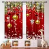 Cortinas de Natal transfronteiriças com estampas de floco de neve, árvore de Natal e boneco de neve, bandeiras de fundo para decoração de quarto de férias