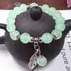 Pulsera de hojas de calcedonia para mujer pulsera de cristal pulsera al por mayor pulsera de pareja pulsera diy pulsera de cuentas personalizada