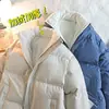 Chaqueta acolchada de algodón para hombre, nueva de invierno, estilo Hong Kong, marca de moda, chaqueta acolchada de terciopelo de cordero, chaqueta acolchada de algodón con forro polar, engrosada, para mantener el calor, traje de pan para parejas, hombre