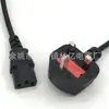 Cabo de Alimentação Britânico de Três Pinos Bs com Plug Pequeno Padrão Britânico D09A, com Clipe de Alívio de Tensão, Plug Grande Padrão Britânico com Plug de Pino