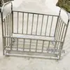 Cesta de Bola de Aço Inoxidável, Carrinho de Basquete Espessado para Jardim de Infância, Estrutura Móvel para Armazenamento de Bolas para Adultos, Carrinho Dobrável, Equipamento Esportivo