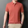 Camiseta Polo Masculina Clássica Simples Versátil Confortável Respirável de Verão Masculina Slim Fit Não Amassa Cor Sólida Gola Polo Manga Curta