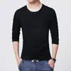 Camiseta masculina de manga comprida outono e inverno slim-fit camiseta de manga comprida masculina juventude masculina cor sólida assentamento camisa top roupas em branco publicidade
