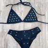 Moda praia feminina de verão sexy estilo europeu e americano, conjunto de biquíni com amarração no pescoço e múltiplas opções de estilo e designs únicos