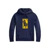 Coleção de Primavera Ralph Lauren Polo: Moletom com capuz em algodão puro, unissex, estilo pullover, adequado tanto para uso interno quanto externo, 100% algodão