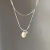 Collar de Perlas de Imitación Doble Capa Apilado, Lujo Ligero, Cadena para Clavícula de Mejor Amiga con Colgante, Regalo para Novia, Atmósfera Apilada