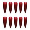 Cs-56 Arte Uña Falsa Puntiaguda Color Vino Tinto Piezas Adhesivas para Uñas Portables Adhesivos de Arte de Uñas Acabados 24 Piezas Adhesivos de Arte de Uñas Venta al por Mayor