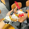Novo Chaveiro de Gato da Sorte em Couro Cartoon, Pingente de Chaveiro de Bolsa Atrai-Dinheiro, Presente de Ano Novo Atacado