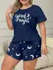 Temu para Cross-border verão camiseta shorts plus size pijamas femininos plus size roupas para casa terno casual