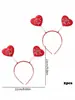 Diadema de Moda Ins de Celebridad de Internet Europea y Americana Diadema Roja de Lentejuelas con Forma de Corazón de Seda Accesorios para el Cabello de Fiesta Cumpleaños