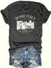 Camiseta Plus Size Feminina Europeia e Americana de Manga Curta Feminina Roma Itália Letra Estampada Tops Femininos Transfronteiriços de Manga Curta Tops Femininos