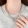 Collar de Manta Rosa Caramelo de Lujo Ligero, Cadena para Clavícula Popular Versátil con un Toque de Alta Gama, Diseño Exclusivo, Cadena de Cuello de Moda para Mujer