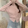 Cardigan de Punto Versátil Delgado Dulce Suave Estilo Coreano Otoño Invierno 2026 Nuevo Estilo Abrigo Suéter de Color Puro Suave que Reduce la Edad