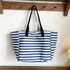 Bolso de Lona para el Trabajo para Mujer, Bolso Tote de Gran Capacidad, Bolso Tote de Rayas de Nueva Temporada de un Solo Hombro para Mamá