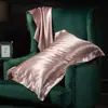 Funda de almohada de seda lavable de color sólido para belleza, funda de almohada individual de seda helada sedosa, imitación de seda de morera, funda para núcleo de almohada de seda