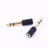 Adaptador de audio de 6.5 a 3.5 hembra, adaptador grande a pequeño, cabeza de adaptador de micrófono, adaptador de micrófono, chapado en oro