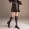 Moderna Falda de Cuero Sintético de Cocodrilo para Mujer, Nueva Colección Otoño 2026, Falda Bodycon de Cintura Alta Adelgazante, Falda de Línea A que Reduce la Edad, Moderna