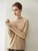 Suéter de Cachemira de Alta Gama para Mujer, de Punto, Cuello Medio Alto con Borde Enrollado, Color Sólido, Versátil, Suave y Cómodo, 100% Cachemira Pura