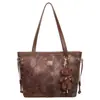 Bolsa Tote Grande Capacidade Estilo Coreano Temperamento Retrô Nova Bolsa de Ombro Casual para o Dia a Dia Moda Feminina Bolsa de Ombro Estampada de Leopardo