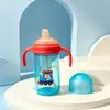 Taza de Aprendizaje con Popote y Asa para Bebé de PP Antiderrames 330ml Gran Capacidad Taza de Agua Infantil para Guardería Taza de Dibujos Animados