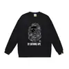 Bape Ape Head marca de moda unisex cuello redondo manga larga algodón estampado holgado chaqueta sudadera de otoño e invierno para hombre
