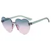 Gafas de Sol Modernas con Forma de Corazón para Niños, Gafas con Forma de Corazón, Gafas sin Montura de Una Sola Pieza Tendencia Europea y Americana