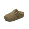Birkenstock para Mujer Zapatos sin Cordones para Persona Perezosa Pañuelo para la Cabeza Medias Zapatillas 2026 Nuevo Estilo Otoño/Invierno Artículo Popular Decoración con Hebilla Metálica Mules