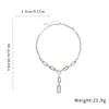Collar de Cadena con Goteo de Aceite Casual y de Moda con Hebilla Redonda de Diamante, Cadena Elegante Personalizada para Clavícula, Collar de Nicho de Gama Alta