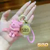 Oro Puro 999 Princesa Por Favor Hazte Rico Llavero de Pastel Oso de Lana Muñeco Estéreo Oso Dorado Violento Colgante Venta al por Mayor