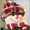 Adornos de Muñeca Retráctil Navideña Transfronterizos Regalos de Navidad Decoraciones de Muñeco de Pie a Cuadros Retro Hombre Viejo Muñeco de Nieve