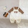Ropa para Recién Nacidos Traje de Terciopelo con Mangas Largas Pantalones de Traje Mono de Escalada Largo Otoño e Invierno 2024 Traje de Escalada de Dos Piezas Engrosado