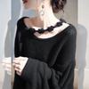 Tejidos de punto morados para mujer 2025 Nuevo estilo Estilo perezoso Gama alta Estilo coreano Ropa de principios de otoño Tops para mujer