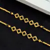 Pulsera de Trébol de Cuatro Hojas Hueca Chapada en Oro de 24 Quilates con Diseño de Hielo Triturado Brillante, Mismo Estilo que en las Joyerías, para Mujeres, Sensación de Lujo y Alta Gama