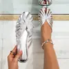 Medias Pantuflas Baotou para Mujer, Calzado de Verano para Exteriores, Zapatos de Jaula de Cerdo Calados, Estilo Romano de Vacaciones, Sandalias Planas de Talla Grande para Mujer