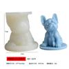 Molde de Silicona de Bulldog Renshan con Base para Velas Aromáticas de Cachorro DIY, Adorno de Yeso, Molde de Animales con Pegamento