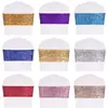 Correas elásticas para respaldo de silla transfronterizas, Aro para banquete de bodas, Suministros de boda, Decoración de banquete, Flor para respaldo de silla, Funda para silla, Lentejuelas