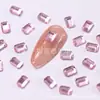 Arte de uñas Red social fondo plano forma especial luz para uñas rosa pálido punta del dedo adornos de diamantes diamantes mezclados forma especial corazón cuadrado diamante