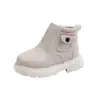 Botas acolchadas estilo Martin para niños, nuevos estilos de invierno para niños y niñas, botas cortas cálidas, diseño de patchwork tejido, botas de algodón para bebé, extra acolchadas
