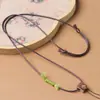 Colar com Cordão para Pingente Feminino de Luxo Masculino Cordão de Couro Encerado Preto Ping An Kou Pixiu Jade Cordão Trançado à Mão