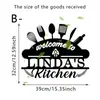 Decoración de Pared para Cocina y Restaurante Estilo Americano Transfronteriza Pegatinas de Pared Utensilios de Cocina Creativos Flores de Pan Pegatinas con Lema en Inglés