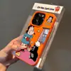 Topo Bebiendo Té Patrón Lichi Adecuado para Funda de Teléfono Apple 16 iPhone 17 Cobertura Completa Textura de Cuero de Gama Alta Funda Suave